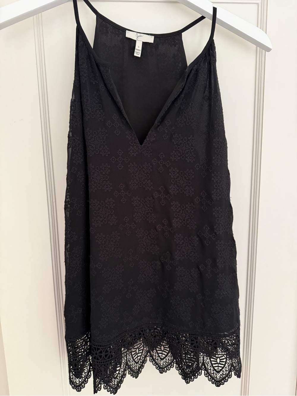 Joie Black Lace Trim Soft Camisole Size S